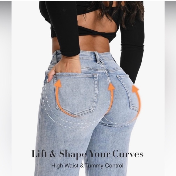 Viral TikTok Curve Hugging Women's baggy Gray Jeans - Picture 8 of 8
